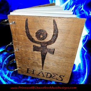 Hades Greek God Handmade Wooden Deity Journal